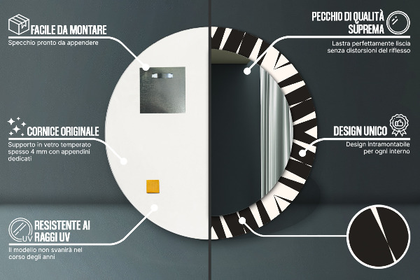 Kerek dísztükör Geometria absztrakció