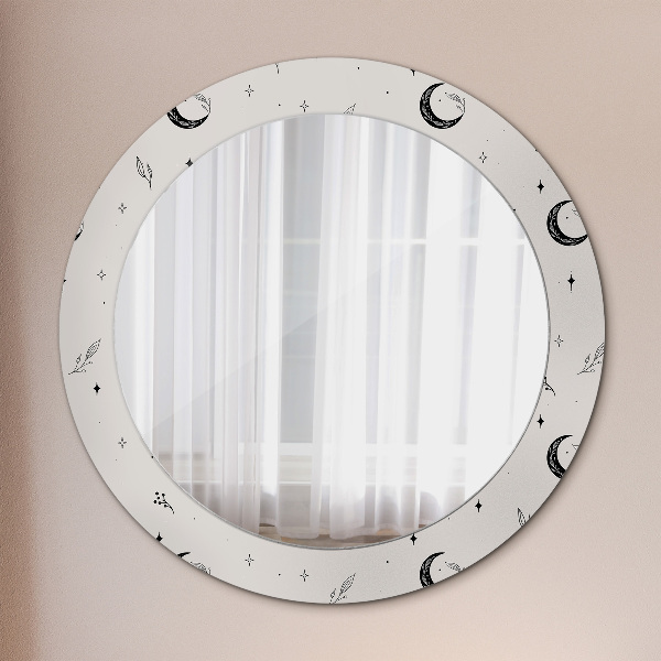 Kerek dísztükör Doodle virág növények