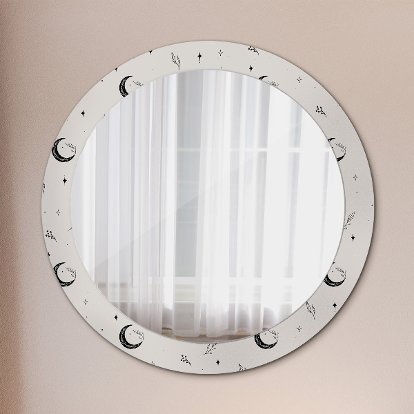 Kerek dísztükör Doodle virág növények