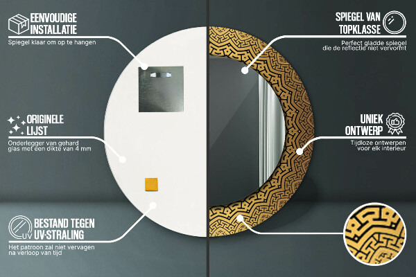 Kerek díszes tükör Görög dísz