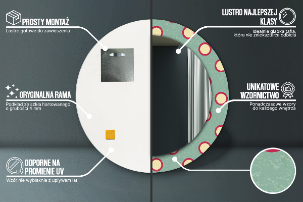 Kerek tükör fali dísz Körök pontok