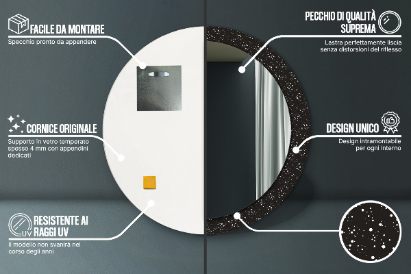 Kerek tükör díszítéssel Kaotikus pontok