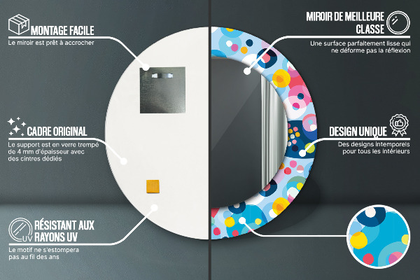 Kerek tükör díszítéssel Színes tövisek