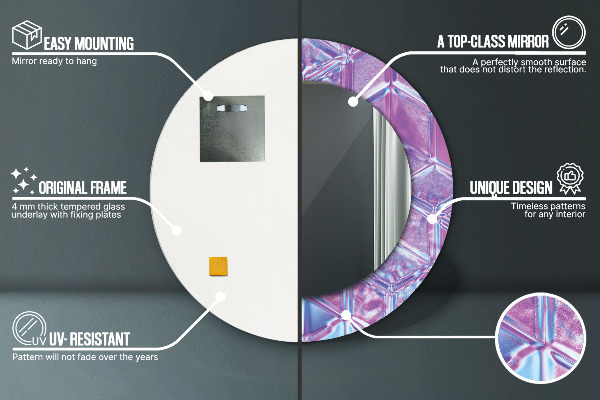 Kerek tükör fali dísz Absztrakt szürreális