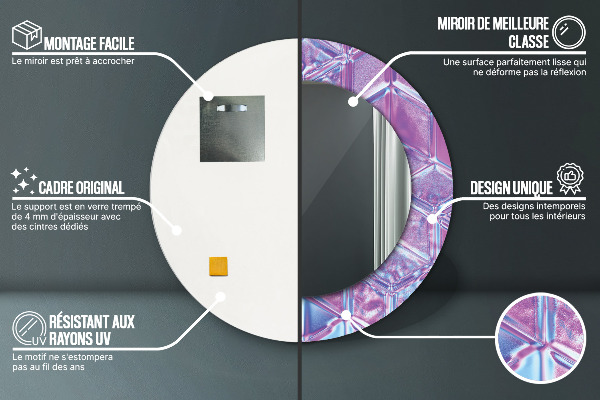 Kerek tükör fali dísz Absztrakt szürreális