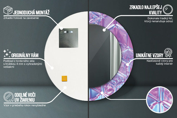 Kerek tükör fali dísz Absztrakt szürreális