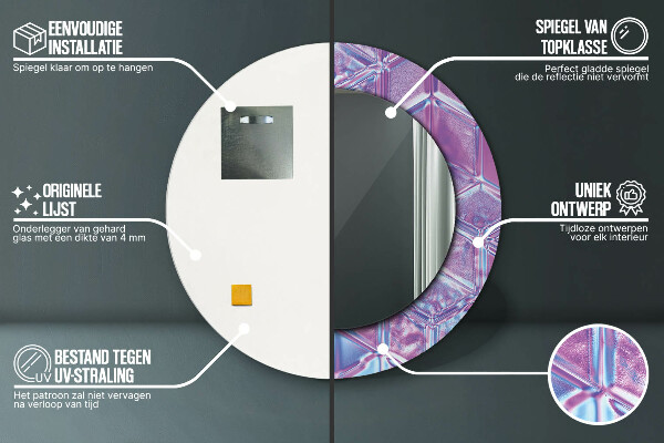 Kerek tükör fali dísz Absztrakt szürreális