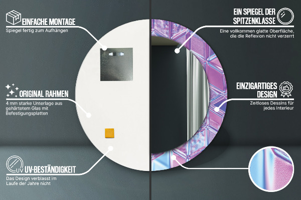 Kerek tükör fali dísz Absztrakt szürreális