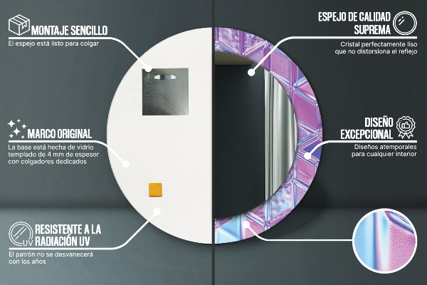 Kerek tükör fali dísz Absztrakt szürreális