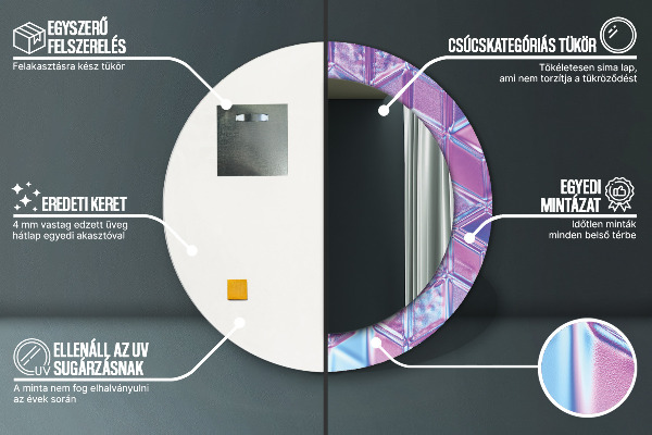 Kerek tükör fali dísz Absztrakt szürreális