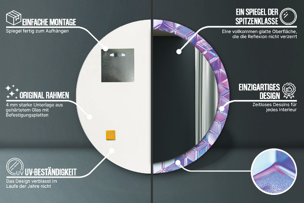 Kerek tükör fali dísz Absztrakt szürreális