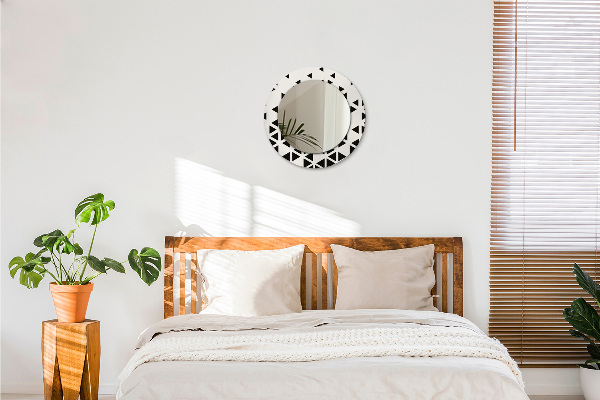 Kerek tükör díszítéssel Absztrakt geometriai