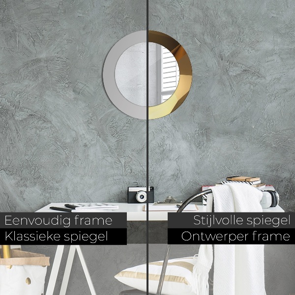 Kerek tükör nyomtatott kerettel Arany absztrakció