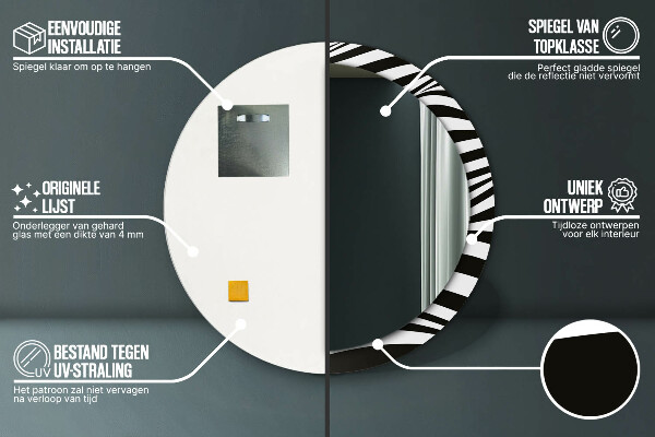 Kerek tükör díszítéssel Absztrakt hullám