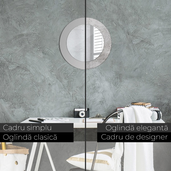 Kerek díszes tükör Szürke beton