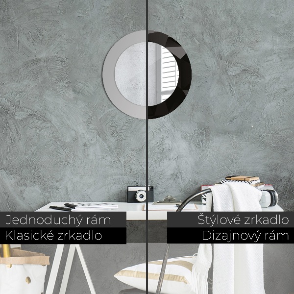 Kerek tükör díszítéssel Absztrakt fekete