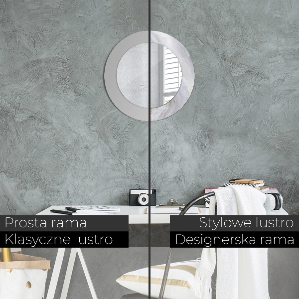 Kerek tükör nyomtatott kerettel Absztrakt márvány