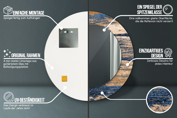 Kerek dísztükör Absztrakt fa