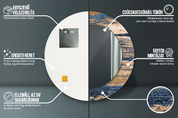 Kerek dísztükör Absztrakt fa