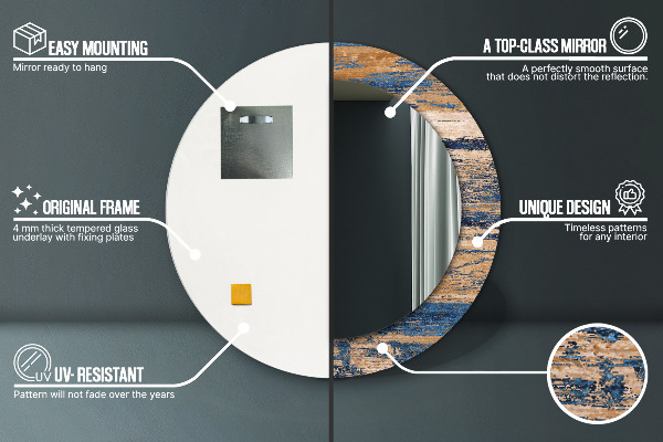 Kerek dísztükör Absztrakt fa