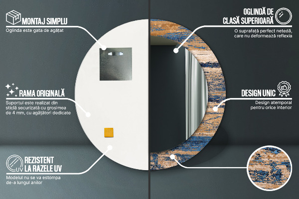 Kerek dísztükör Absztrakt fa