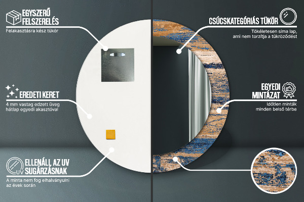 Kerek dísztükör Absztrakt fa