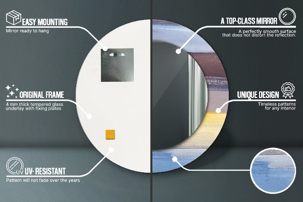 Kerek díszes tükör Absztrakt kép