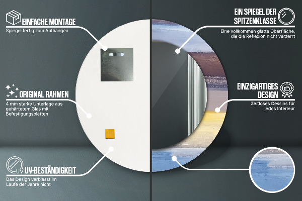 Kerek díszes tükör Absztrakt kép