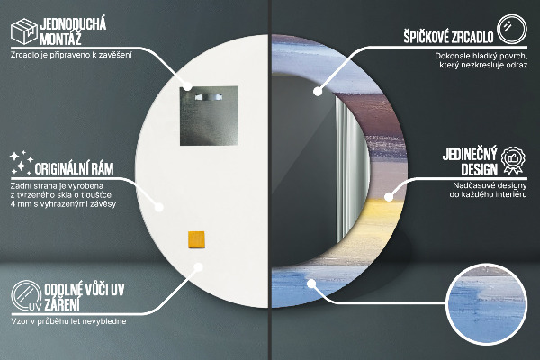 Kerek díszes tükör Absztrakt kép