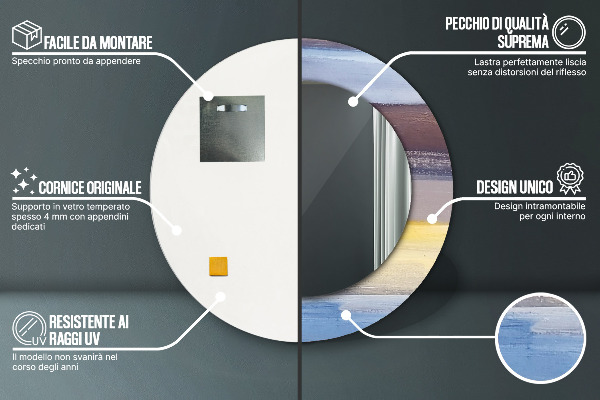 Kerek díszes tükör Absztrakt kép