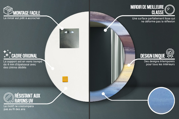 Kerek díszes tükör Absztrakt kép