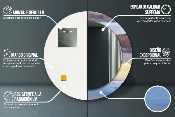 Kerek díszes tükör Absztrakt kép