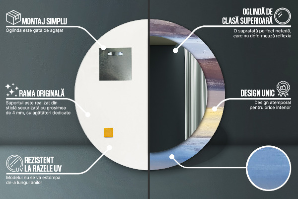 Kerek díszes tükör Absztrakt kép