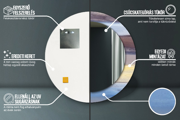 Kerek díszes tükör Absztrakt kép