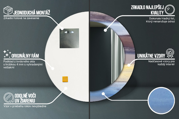 Kerek díszes tükör Absztrakt kép