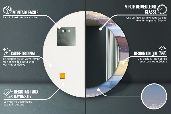 Kerek díszes tükör Absztrakt kép