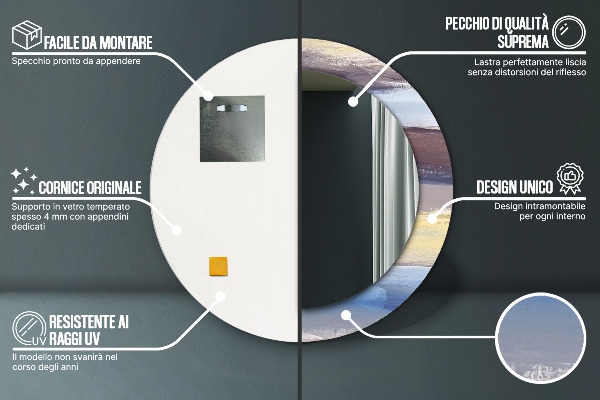 Kerek díszes tükör Absztrakt kép