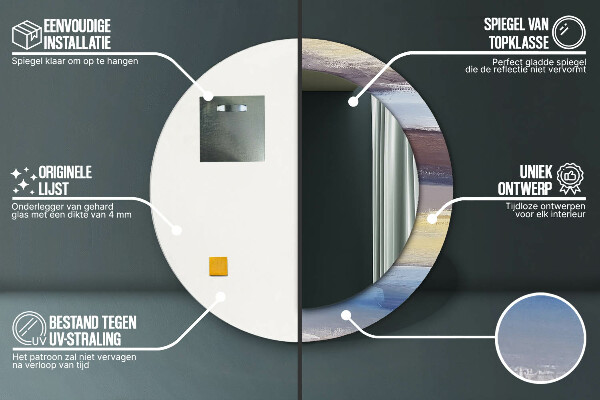 Kerek díszes tükör Absztrakt kép