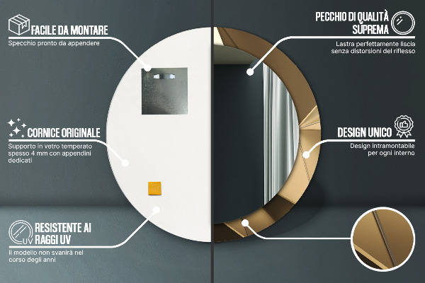 Kerek tükör fali dísz Modern absztrakció