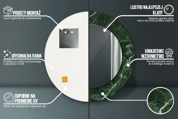 Kerek dísztükör Szerpentin