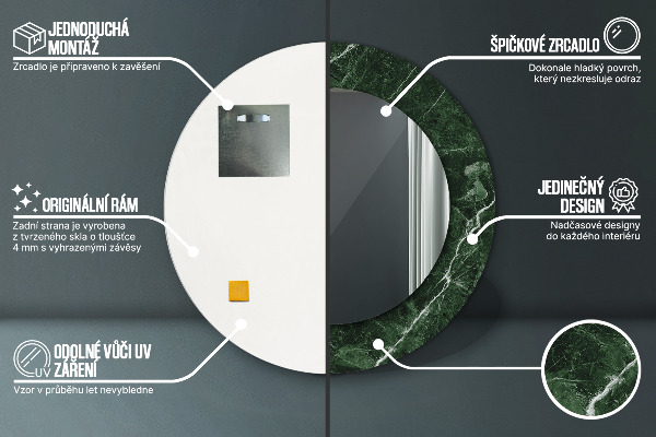 Kerek dísztükör Szerpentin