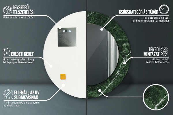 Kerek dísztükör Szerpentin