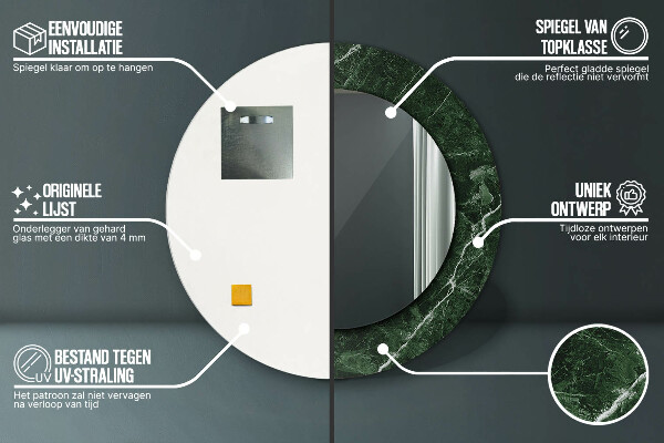 Kerek dísztükör Szerpentin