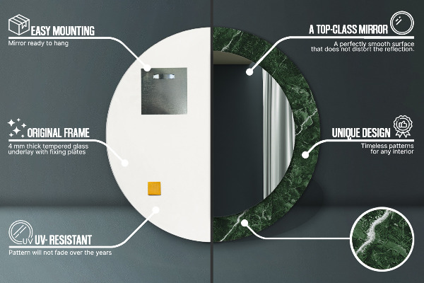 Kerek dísztükör Szerpentin