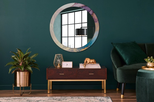 Kerek díszes tükör Márvány kő