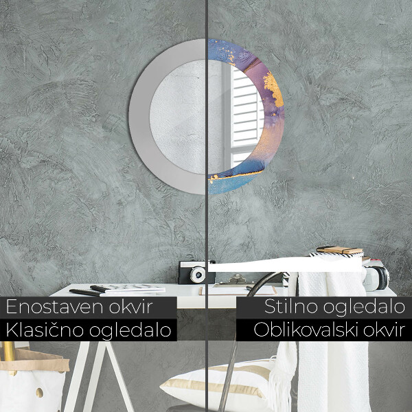 Kerek díszes tükör Márvány kő