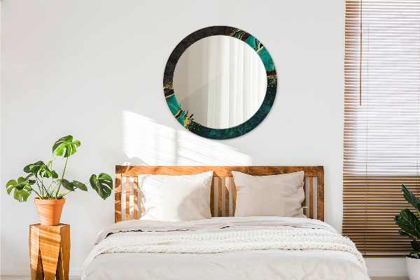 Kerek tükör fali dísz Márvány zöld