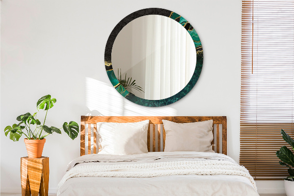 Kerek tükör fali dísz Márvány zöld