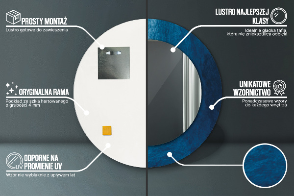 Kerek díszes tükör Absztrakt muveszet