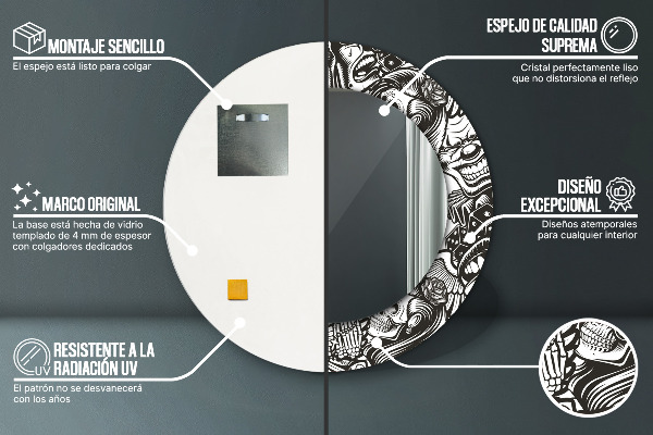 Kerek tükör fali dísz Absztrakt folyadék